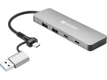 Sandberg Sandberg USB-C/A na 2xUSB-A+2xUSB-C hub