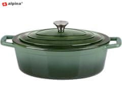 Alpina lonac od lijevanog željeza, 5 l, 33 x 25 x 11 cm, zeleni