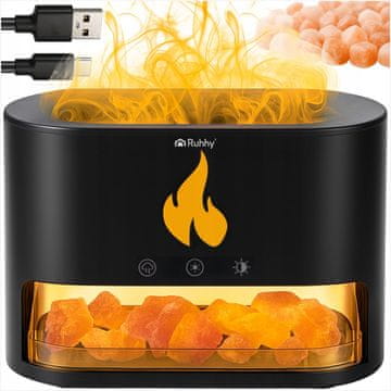 Ruhhy 10W difuzor dekorativni LED RGB kamin 250ml ovlaživač zraka USB