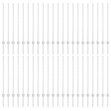 Vidaxl Stup za ogradu 44 szt. Srebrno 140 cm Čelik