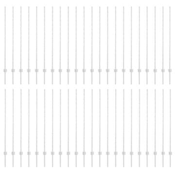 Vidaxl Stup za ogradu 44 szt. Srebrno 180 cm Čelik