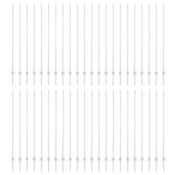 Vidaxl Stup za ogradu 44 szt. Srebrno 200 cm Čelik