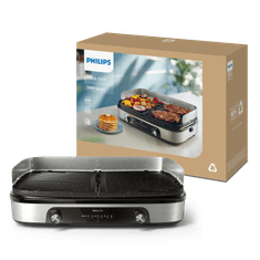 Philips Stolni roštilj serije 5000, 2400 W, 5 razina, crni/srebrni (HD6222/90)