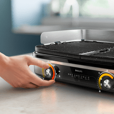 Philips Stolni roštilj serije 5000, 2400 W, 5 razina, crni/srebrni (HD6222/90)