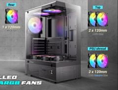 Antec VCX300 ARGB kućište s 5 ventilatora, panorama