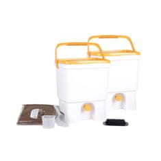Skaza Bokashki Organko set od dvije kompostne kante, 2×16 L, bijela/žuta (102639)