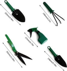 Vixson 5-dijelni set vrtnih alata, ručni alat za vrt i vrtlarenje | GARDIKIT