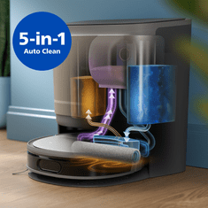 Philips Robotski usisavač HomeRun serije 9000 za usisavanje i brisanje podova, EPA filter, stanica od 3,5 l, metalik crna boja (XU9100/10)