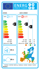 AIWA zidni klima uređaj HARUAIR 24, hlađenje, grijanje i odvlaživanje, WiFi 24000BTU