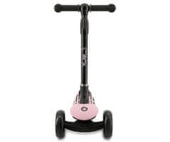 MoMi SAN dječji romobil, sklopivi, 3 kotača, LED rasvjeta, roza-crni
