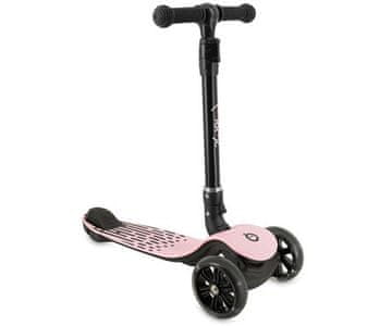 MoMi SAN dječji romobil, sklopivi, 3 kotača, LED rasvjeta, roza-crni