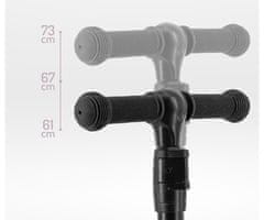 MoMi SAN dječji romobil, sklopivi, 3 kotača, LED rasvjeta, roza-crni