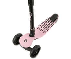 MoMi SAN dječji romobil, sklopivi, 3 kotača, LED rasvjeta, roza-crni