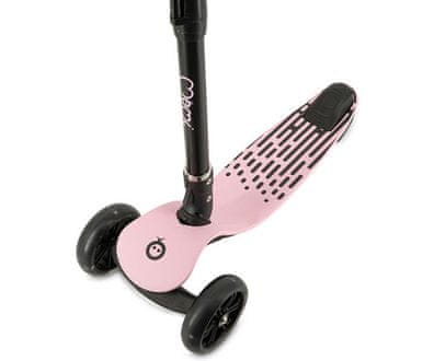 SAN otroški skiro, zložljiv, 3 kolesa, LED osvetlitev, roza-črn