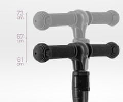 MoMi SAN dječji romobil, sklopivi, 3 kotača, LED rasvjeta, sivo-crni