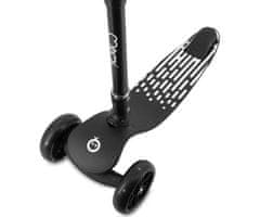 MoMi SAN dječji romobil, sklopivi, 3 kotača, LED rasvjeta, crni