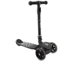 MoMi SAN dječji romobil, sklopivi, 3 kotača, LED rasvjeta, crni