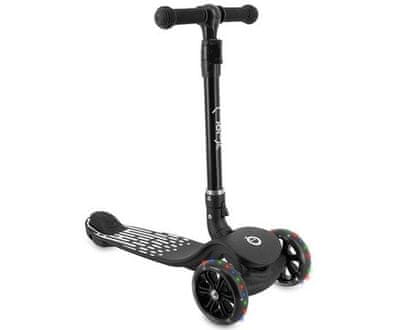 SAN otroški skiro, zložljiv, 3 kolesa, LED osvetlitev, črn