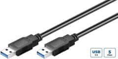 USB 3.2 Gen 1 A-A 3m M-M, crni