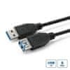 USB 3.2 Gen 1 A-A 2m M-F, crni