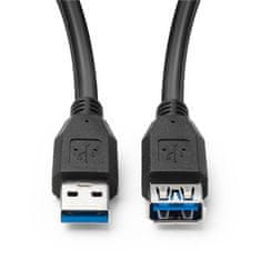 USB 3.2 Gen 1 A-A 2m M-F, crni