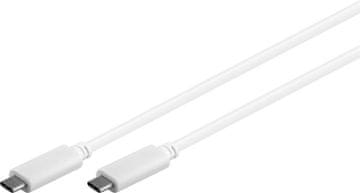 USB-C Gen2 kabel, bijeli. 1m