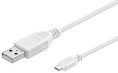 MicroConnect USB A na USB Micro B, Verzija 2.0, Bijeli, 1,0m