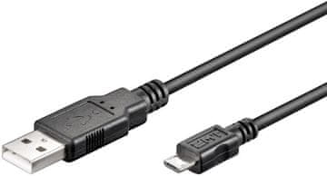 USB A na USB Micro B kabel, Verzija 2.0, crni, 1.8m