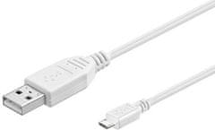 MicroConnect USB A na USB Micro B, verzija 2.0, bijela, 5m
