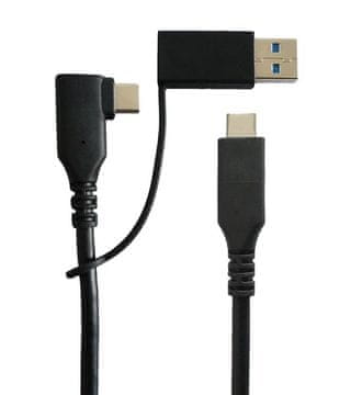 USB 3.2 Gen 1, USB-C pod kutom i A (muški)/C (ženski) adapter na C (muški),