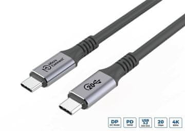 Premium USB-C kabel 0,25m 20Gbps, 100W, USB 3.2 Gen 2x2