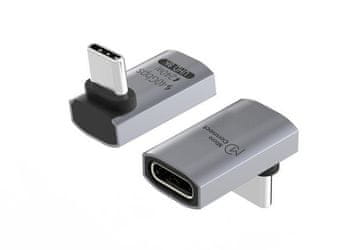 Premium USB4 Gen 3x2 USB-C horizontalni 90° adapter, 40Gbps, 240W