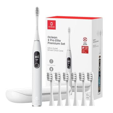 Oclean Električna četkica za zube X Pro Elite S Premium set, siva, sonični motor
