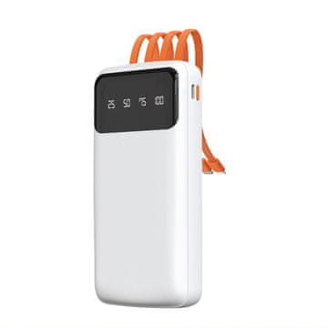 DUDAO K6Pro Power Bank 10000mAh 2x USB + kabel USB / USB-C / Lightning / Micro USB, bijela
