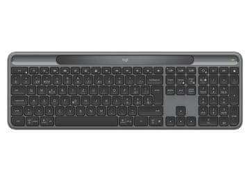 Logitech K980 Signature Slim Solar+ tipkovnica, bežična, grafitno siva