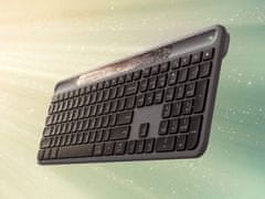 Logitech K980 Signature Slim Solar+ tipkovnica, bežična, grafitno siva