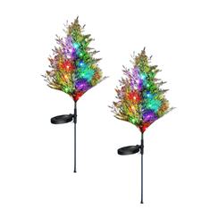 HOME & MARKER® Solarna LED svjetiljka, u obliku ciprese, dekorativna vanjska solarna lampa, otpornna na kišu, 2 kom | CUPRESSUS 1+1 Gratis