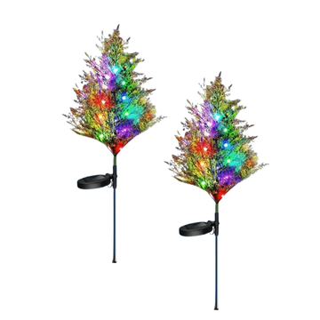 HOME & MARKER® Solarna LED svjetiljka, u obliku ciprese, dekorativna vanjska solarna lampa, otpornna na kišu, 2 kom | CUPRESSUS 1+1 Gratis