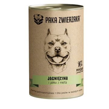 slomart PAKA ZWIERZAKA - Mokra hrana za pse s janjetinom, jabukom i metvicom - 400 g