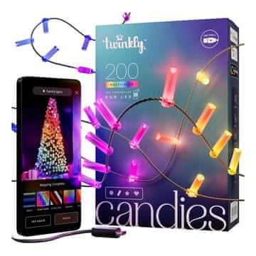 Twinkly Twinkly Candies LED Božićna rasvjeta TWKC200RGB-G Svijeća 200LED