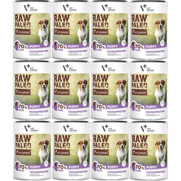 VetExpert Raw Paleo konzerva za štence s pačjom 12 x 400 g