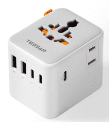Putni adapter TS-WTA08, 1× AC, 2× USB-A, 3× USB-C