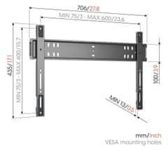 Vogels TVM5705, ELITE zidni nosač za TV od 40"-110", fiksni, max 100kg