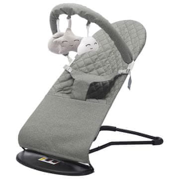 Tavalax Dječja ležaljka–ljuljačka, 3 položaja 21°/33°/45°, sklopiva, čelični okvir, odvojiva tkanina, s lukom za igračke