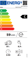 Beko BDIS38042Q ugradbena perilica posuđa