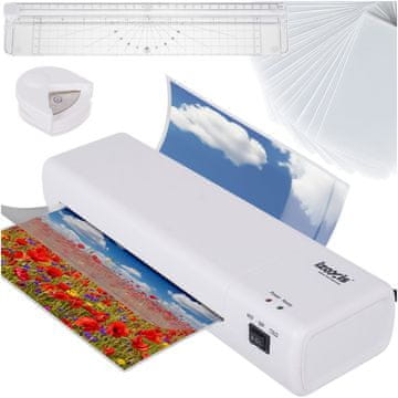 Izoksis 4u1 set 500W laminator A4 za laminiranje bijele boje