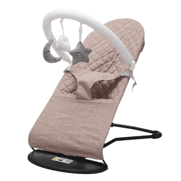 Tavalax Dječja ležaljka–ljuljačka, 3 položaja 21°/33°/45°, sklopiva, čelični okvir, odvojiva tkanina, s lukom za igračke, boje pijeska