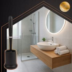 Ruhhy Viseća antibakterijska silikonska četka za WC u kupaonici, crna