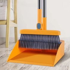 Netscroll Zloživi set metla i posuda za smeće, glava se okreće za 180°, teleskopski ročaj, ugrađeni „čistilni zubci“, unutarnja i vanjska upotreba, Broom