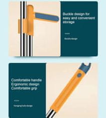 Netscroll Zloživi set metla i posuda za smeće, glava se okreće za 180°, teleskopski ročaj, ugrađeni „čistilni zubci“, unutarnja i vanjska upotreba, Broom